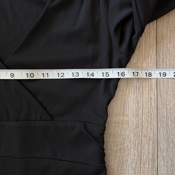 Eddie Bauer Faux Wrap Long Sleeve Black Dress Womens Size Small Travel Comfycore - Picture 5 of 13